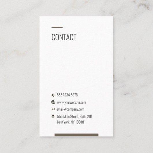 Moss Brown Modern minimalist Golden Ginkgo Visitekaartje (Achterkant)