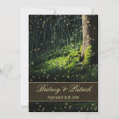 Moss Enchanted Forest Firefly Wedding Invitations Kaart (Voorkant)