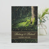 Moss Enchanted Forest Firefly Wedding Invitations Kaart (Staand voorkant)