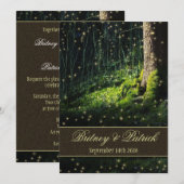 Moss Enchanted Forest Firefly Wedding Invitations Kaart (Voorkant / Achterkant)