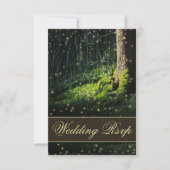 Moss Enchanted Forest Firefly Wedding RSVP-kaarten RSVP Kaartje (Voorkant)