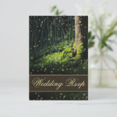 Moss Enchanted Forest Firefly Wedding RSVP-kaarten RSVP Kaartje (Staand voorkant)