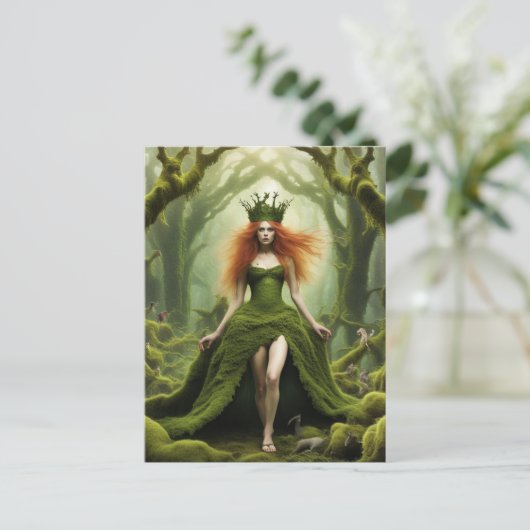 Moss Fairy Beschermer van het Bos Briefkaart (Staand voorkant)