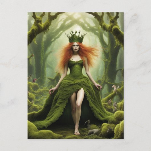 Moss Fairy Beschermer van het Bos Briefkaart (Voorkant)