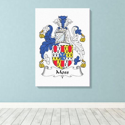 Moss Family Crest Canvas Afdruk (Insitu (Houten vloer))