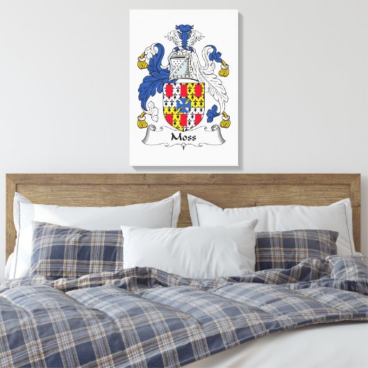 Moss Family Crest Canvas Afdruk (Insitu (Slaapkamer))