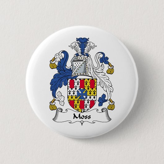Moss Family Crest Ronde Button 5,7 Cm (Voorkant)