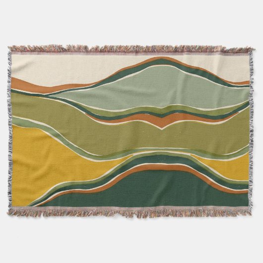 Moss Forest Rust Dekken – Vintage Zeefdruk Deken (Voorkant)