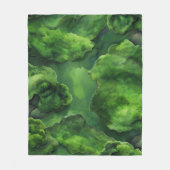 "Moss Garden" Realistisch & Abstract Groen Fleece Deken (Voorkant)
