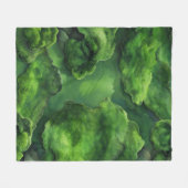 "Moss Garden" Realistisch & Abstract Groen Fleece Deken (Voorkant (Horizontaal))
