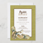 Moss Grasscloth Oyster Roast Invitation Kaart (Voorkant)