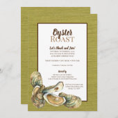 Moss Grasscloth Oyster Roast Invitation Kaart (Voorkant / Achterkant)