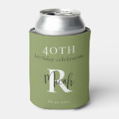 Moss Green 40e verjaardagsfeestje Blikjeskoeler (Blikje Voorkant)