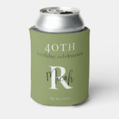 Moss Green 40e verjaardagsfeestje Blikjeskoeler (Blikje Achterkant)