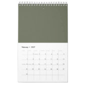 Moss Green Aangepaste Wandkalender Kalender (Feb 2027)