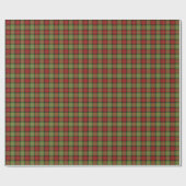 Moss Green and Red Rustic-kerstpatroonpatroon Cadeaupapier (Vlak)