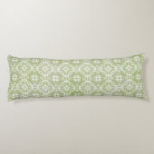 Moss Green and White Lace Overlay Body Pillow Lichaamskussen (Achterkant)