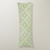 Moss Green and White Lace Overlay Body Pillow Lichaamskussen (Voorkant Verticaal)