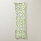 Moss Green and White Lace Overlay Body Pillow Lichaamskussen (Achterkant (Verticaal))