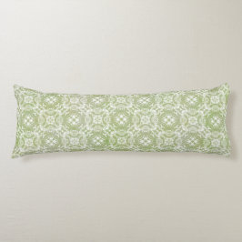 Moss Green and White Lace Overlay Body Pillow Lichaamskussen