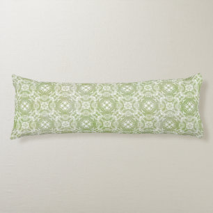 Moss Green and White Lace Overlay Body Pillow Lichaamskussen