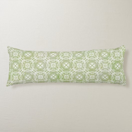 Moss Green and White Lace Overlay Body Pillow Lichaamskussen (Voorkant)
