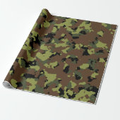 Moss Green Army Camo Cadeaupapier (Uitgerold)
