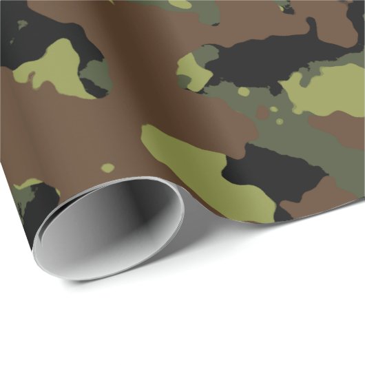Moss Green Army Camo Cadeaupapier (Rol Hoek)