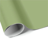 Moss Green Background Solid Color Pas dit aan Cadeaupapier (Rol Hoek)