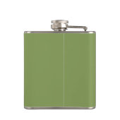 Moss Green Background Solid Color Pas dit aan Heupfles (Achterkant)