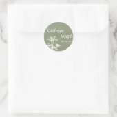 Moss green bamboo op label aangepast huwelijksfees (Tas)