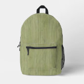 Moss Green Bamboo Wood Grain Kijk Bedrukte Rugzak (Voorkant)