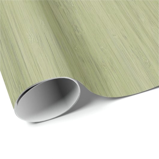 Moss Green Bamboo Wood Grain Kijk Cadeaupapier (Rol Hoek)
