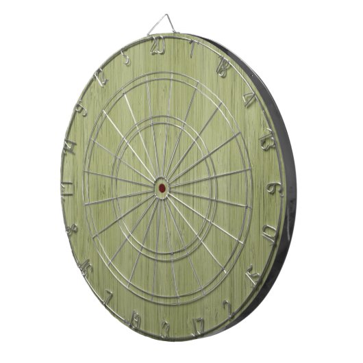 Moss Green Bamboo Wood Grain Kijk Dartbord (Voorkant Rechts)