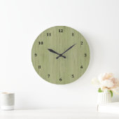 Moss Green Bamboo Wood Grain Kijk Grote Klok (Huis)