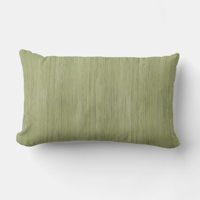 Moss Green Bamboo Wood Grain Kijk Kussen (Voorkant)