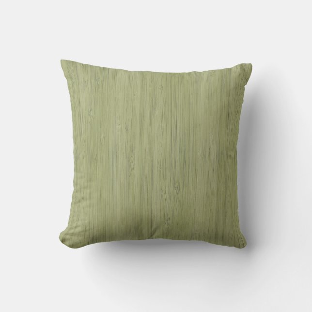 Moss Green Bamboo Wood Grain Kijk Kussen (Voorkant)