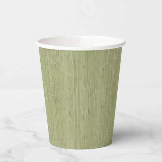 Moss Green Bamboo Wood Grain Kijk Papieren Bekers (Links)
