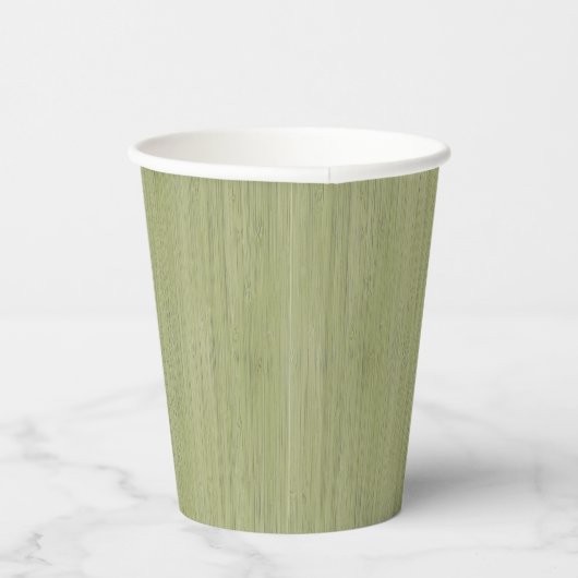 Moss Green Bamboo Wood Grain Kijk Papieren Bekers (Rechts)
