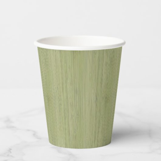 Moss Green Bamboo Wood Grain Kijk Papieren Bekers (Voorkant)