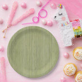 Moss Green Bamboo Wood Grain Kijk Papieren Bordje (Feest)