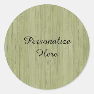 Moss Green Bamboo Wood Grain Kijk Ronde Sticker