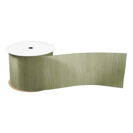 Moss Green Bamboo Wood Grain Kijk Satijnen Lint (Spoel)