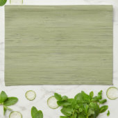 Moss Green Bamboo Wood Grain Kijk Theedoek (Gevouwen)