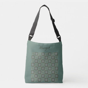 Moss Green Batik Print  Crossbody Tas