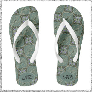 Moss Green Batik Print Teenslippers