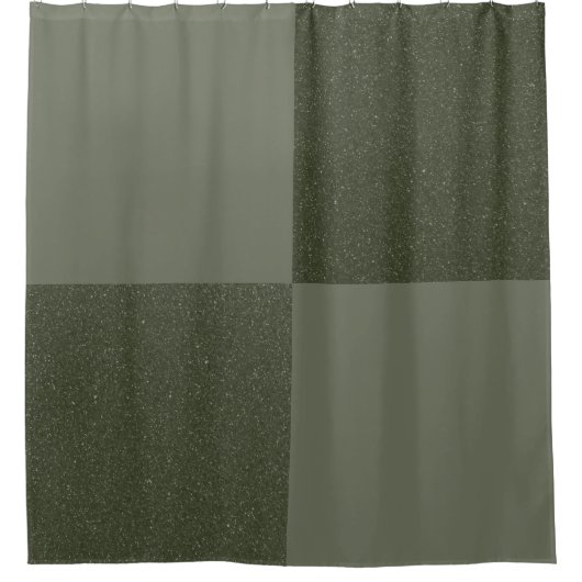 Moss Green Block Grid Douchegordijn (Voorkant)