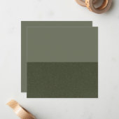 Moss Green Block Speckle Flat Note Kaart (Aangepas Notitiekaartje (Voorkant / Achterkant in situ)
