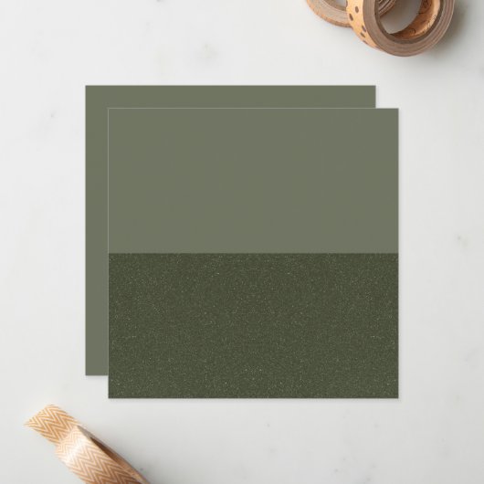 Moss Green Block Speckle Flat Note Kaart (Aangepas Notitiekaartje (Voorkant / Achterkant in situ)