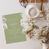 Moss Green Boho White Floral Vrijgezellenfeest Kaart